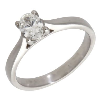 Pre-Owned Platinum 0.58ct Oval Diamond Solitaire Ring