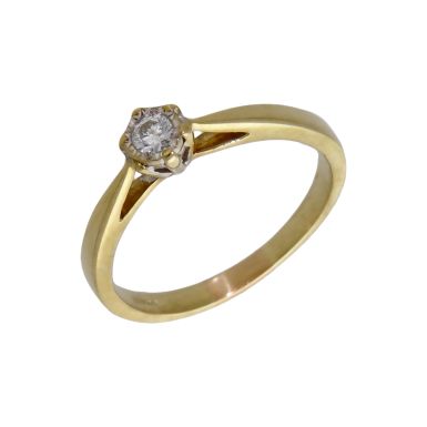 Pre-Owned 9ct Yellow Gold 0.10ct Diamond Solitaire Ring