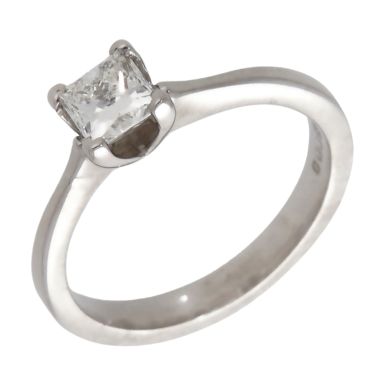 Pre-Owned 18ct Gold 0.51ct Princess Cut Diamond Solitaire Ring