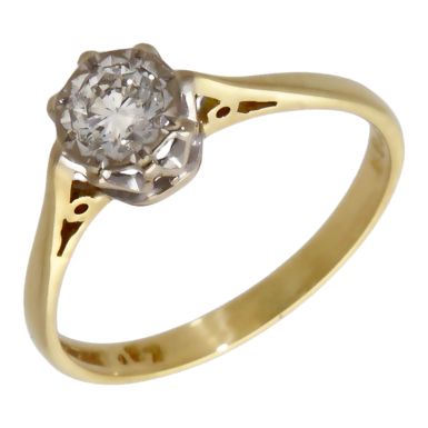 Pre-Owned 18ct Yellow Gold 0.27ct Diamond Solitaire Ring