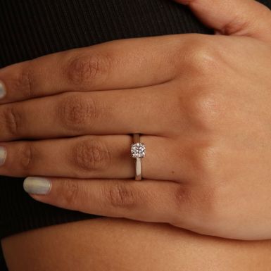 Pre-Owned 900 Platinum  0.70ct Diamond Solitaire Ring