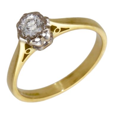 Pre-Owned 18ct Yellow Gold 0.22ct Diamond Solitaire Ring