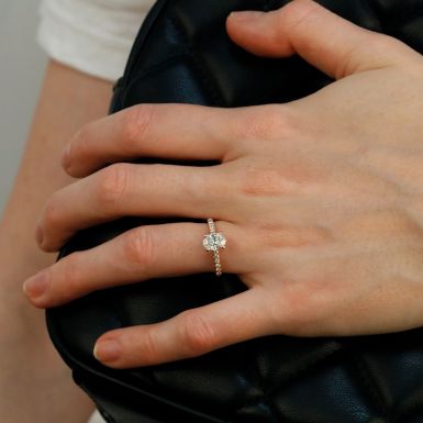 Pre-Owned 18ct Rose Gold Oval Diamond Solitaire Ring