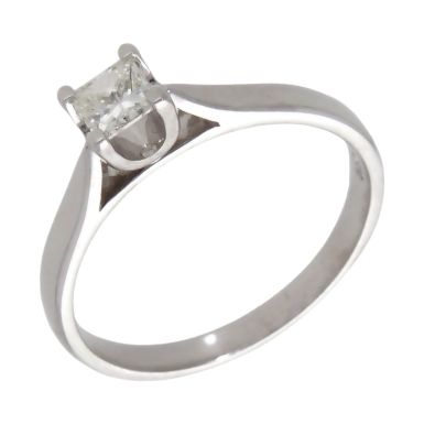 Pre-Owned 18ct Gold 0.32ct Princess Cut Diamond Solitaire Ring