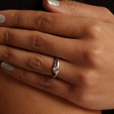 Pre-Owned Platinum 0.55ct Diamond Rubover Solitaire Ring