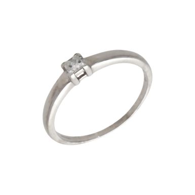 Pre-Owned 9ct White Gold Princess Cut Diamond Solitaire Ring