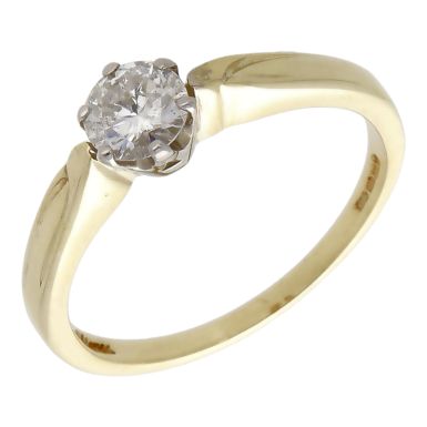 Pre-Owned 9ct Yellow Gold 0.40ct Diamond Solitaire Ring