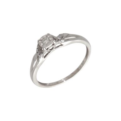 Pre-Owned 9ct White Gold Illusion Set Diamond Solitaire Ring
