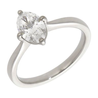 Pre-Owned Platinum 0.80ct GIA Oval Diamond Solitaire Ring