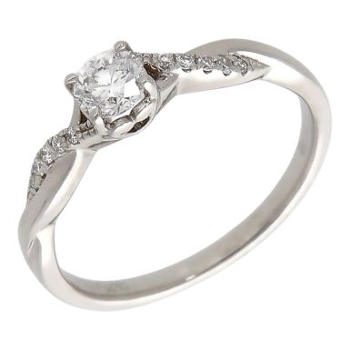 Pre-Owned 18ct White Gold Forever Diamond Solitaire Ring