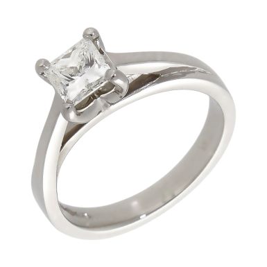 Pre-Owned Platinum 0.52ct Princess Cut Diamond Solitaire Ring