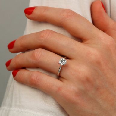Pre-Owned 18ct White Gold 0.94ct Diamond Solitaire Ring