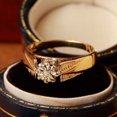 Pre-Owned Vintage 1979 9ct Yellow Gold Diamond Solitaire Ring