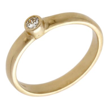 Pre-Owned 18ct Yellow Gold 0.10ct Diamond Solitaire Band Ring