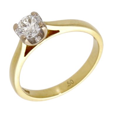 Pre-Owned 18ct Yellow Gold 0.50ct Diamond Solitaire Ring