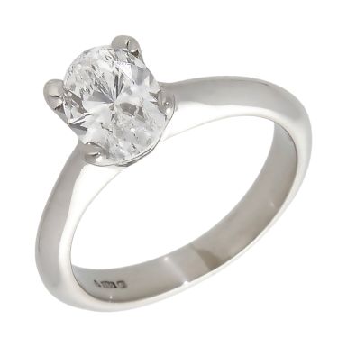 Pre-Owned Platinum 0.92ct Oval Diamond Solitaire Ring