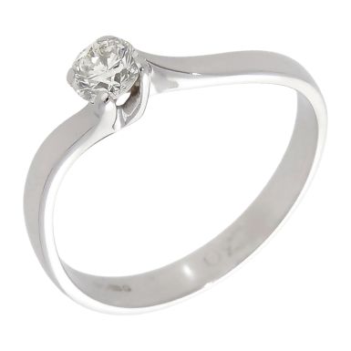 Pre-Owned 18ct White Gold 0.28ct Diamond Solitaire Twist Ring
