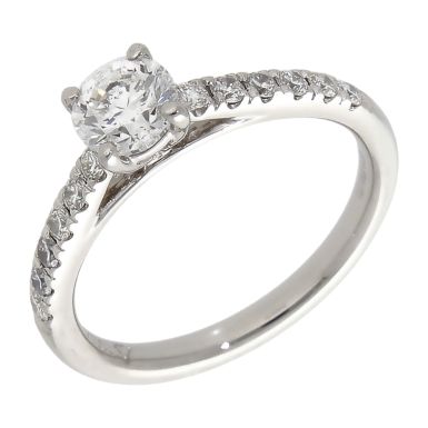 Pre-Owned Platinum 0.66ct Diamond Solitaire & Shoulders Ring