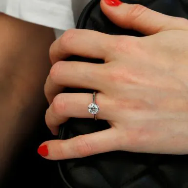 Pre-Owned 9ct White Gold 0.74ct Diamond Solitaire Ring