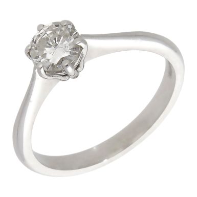 Pre-Owned 9ct White Gold 0.56ct Diamond Solitaire Ring