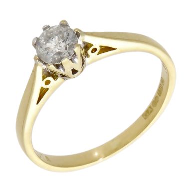 Pre-Owned 18ct Yellow Gold 0.33ct Diamond Solitaire Ring