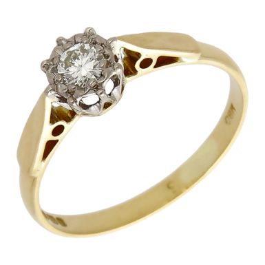 Pre-Owned Vintage 1967 18ct Gold Diamond Solitaire Ring