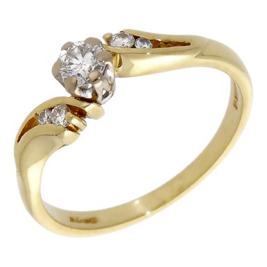 Pre-Owned 18ct Yellow Gold 0.25ct Diamond Solitaire Twist Ring