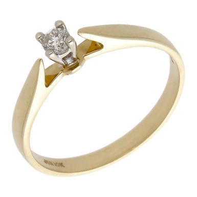 Pre-Owned 9ct Yellow Gold 0.08ct Diamond Solitaire Ring