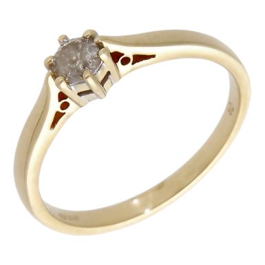 Pre-Owned 9ct Yellow Gold 0.21ct Diamond Solitaire Ring