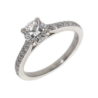 Pre-Owned Platinum 1.00ct Diamond Solitaire & Shoulders Ring