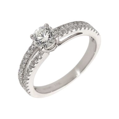 Pre-Owned 18ct White Gold 0.97ct Diamond Solitaire Band Ring