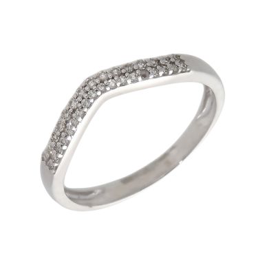 Pre-Owned 9ct White Gold 0.15ct Diamond Half Wishbone Ring