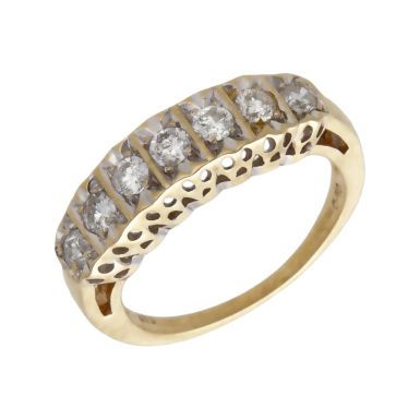 Pre-Owned 9ct Yellow Gold 0.50ct Diamond Half Eternity Ring