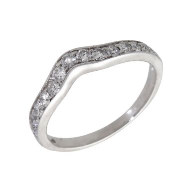 Pre-Owned 14ct White Gold 0.50ct Diamond Set Wave Wishbone Ring