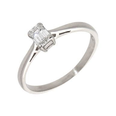 Pre-Owned 18ct Gold 0.33ct Baguette Cut Diamond Solitaire Ring