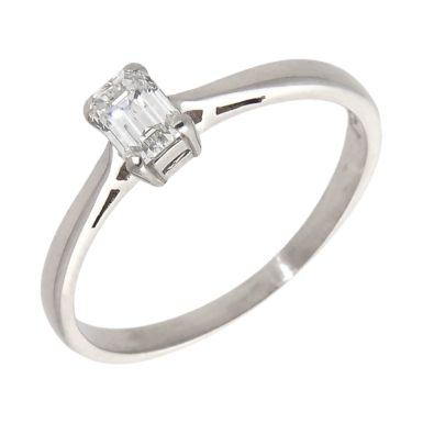 Pre-Owned 18ct Gold 0.33ct Baguette Cut Diamond Solitaire Ring