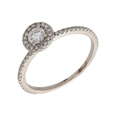 Pre-Owned 9ct White Gold 0.50ct Lab Grown Diamond Halo Ring