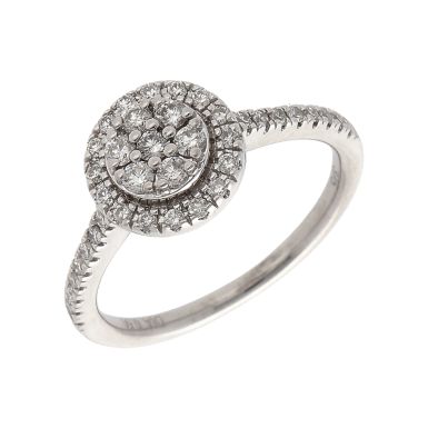 Pre-Owned 9ct White Gold 0.50ct Diamond Cluster Ring