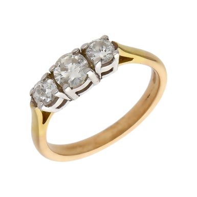 Pre-Owned 9ct Yellow Gold 0.55ct Diamond Trilogy Ring