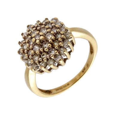 Pre-Owned 9ct Yellow Gold 1.00ct Diamond Cluster Ring
