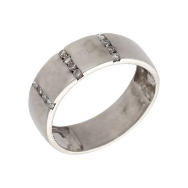 Pre-Owned 9ct White Gold Diamond Set Band Ring