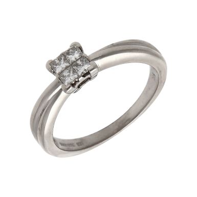 Pre-Owned 9ct Gold 0.33ct Princess Cut Diamond 4 Stone Ring