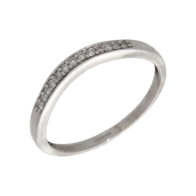 Pre-Owned 9ct White Gold Diamond Set Wave Shaped Band Ring