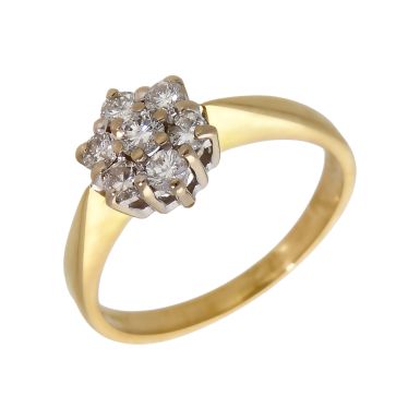 Pre-Owned 18ct Yellow Gold 0.50ct Diamond Cluster Ring