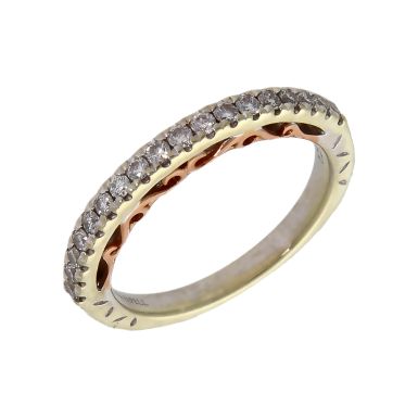 Pre-Owned 14ct White & Rose Gold Diamond Half Eternity Ring