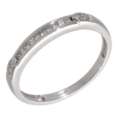 Pre-Owned 9ct White Gold Mixed Cut Diamond Half Eternity Ring