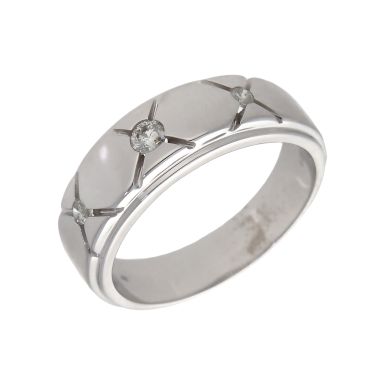 Pre-Owned 9ct White Gold 0.25ct Diamond Set Cross Band Ring