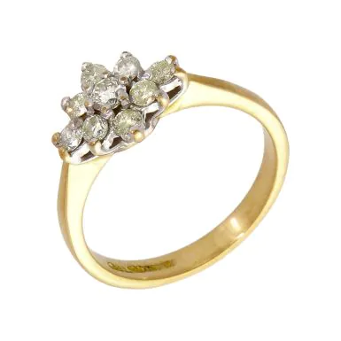 Pre-Owned 18ct Yellow Gold 0.40ct Diamond Cluster Ring