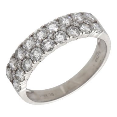Pre-Owned 18ct White Gold 1.88ct Diamond 2 Row Dress Ring
