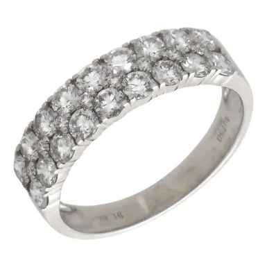 Pre-Owned 18ct White Gold 1.88ct Diamond 2 Row Dress Ring